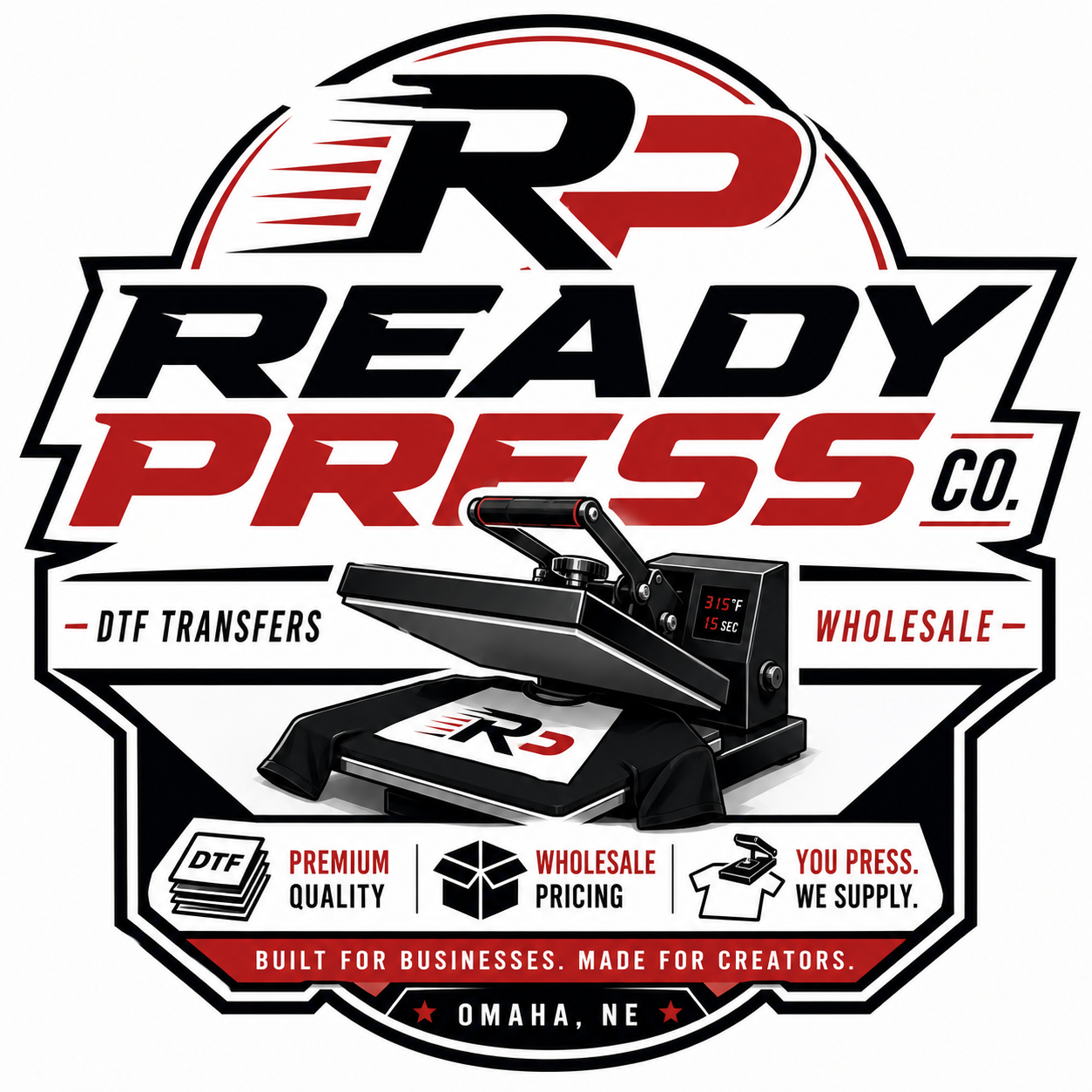 Ready Press Co. — DTF transfers, wholesale, Omaha NE